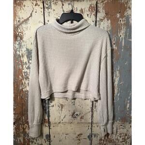 Free People Cropped Knit Top size XS mock neck